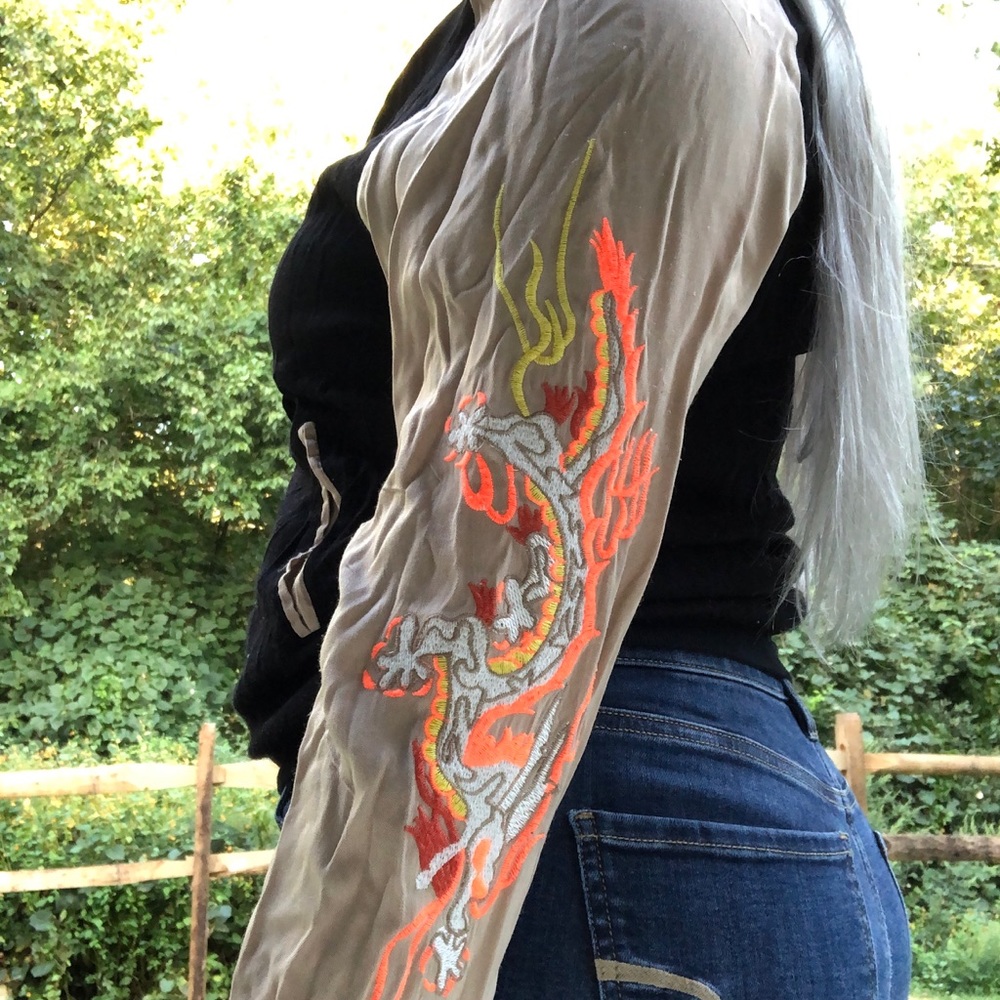 PRICE DROP Mustard Seed Embroidered Bomber